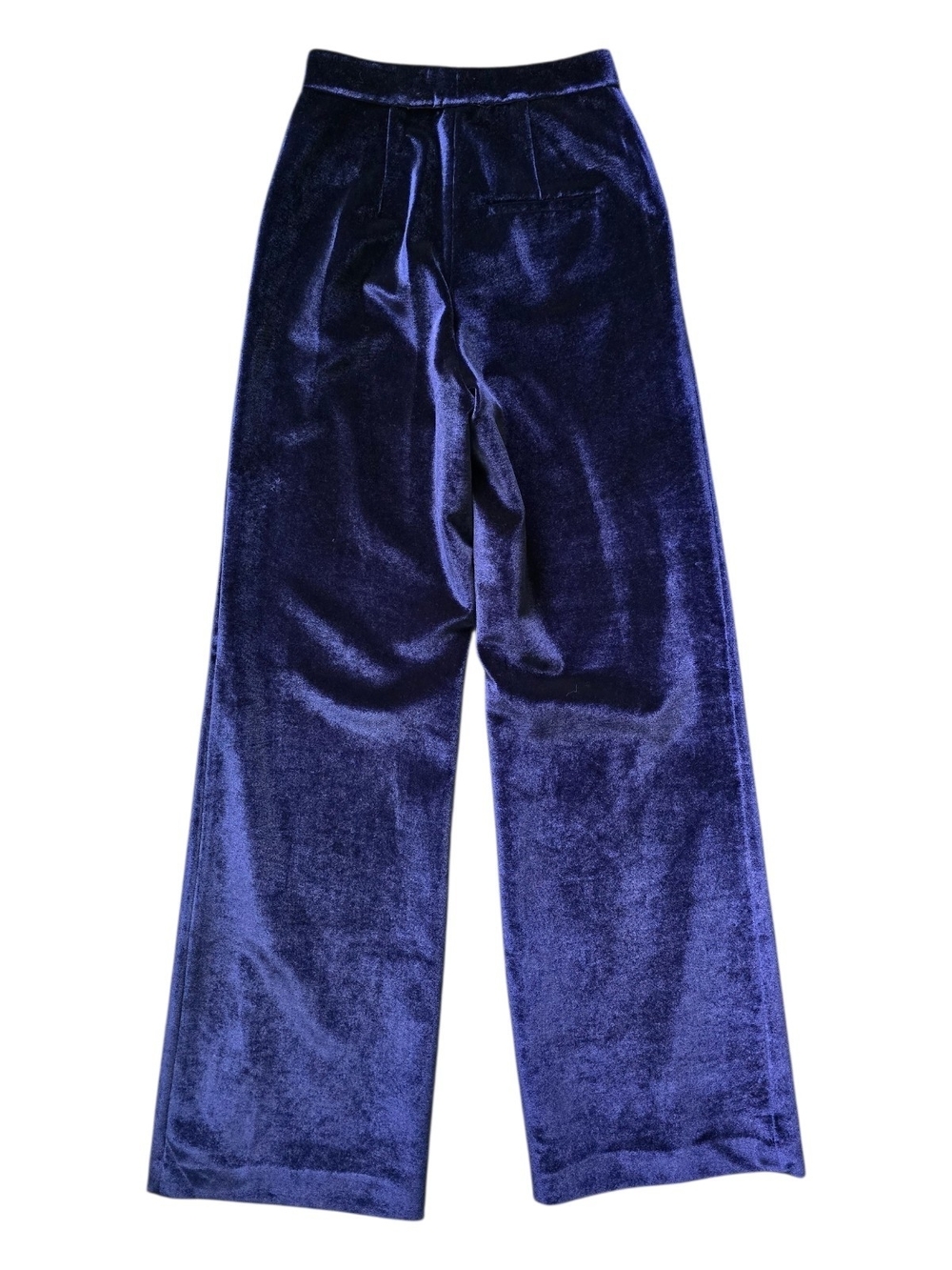 Self-Portrait Deep Navy Velvet Wide-Leg Pants - Picture 5 of 7